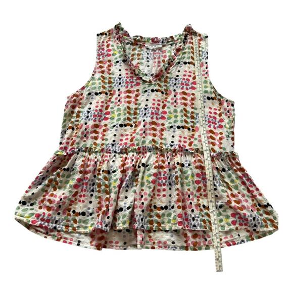 THML Ruffle Peplum Tank Top | M | Multicolor Dot Print | Boho Resort Summer - Picture 5 of 11